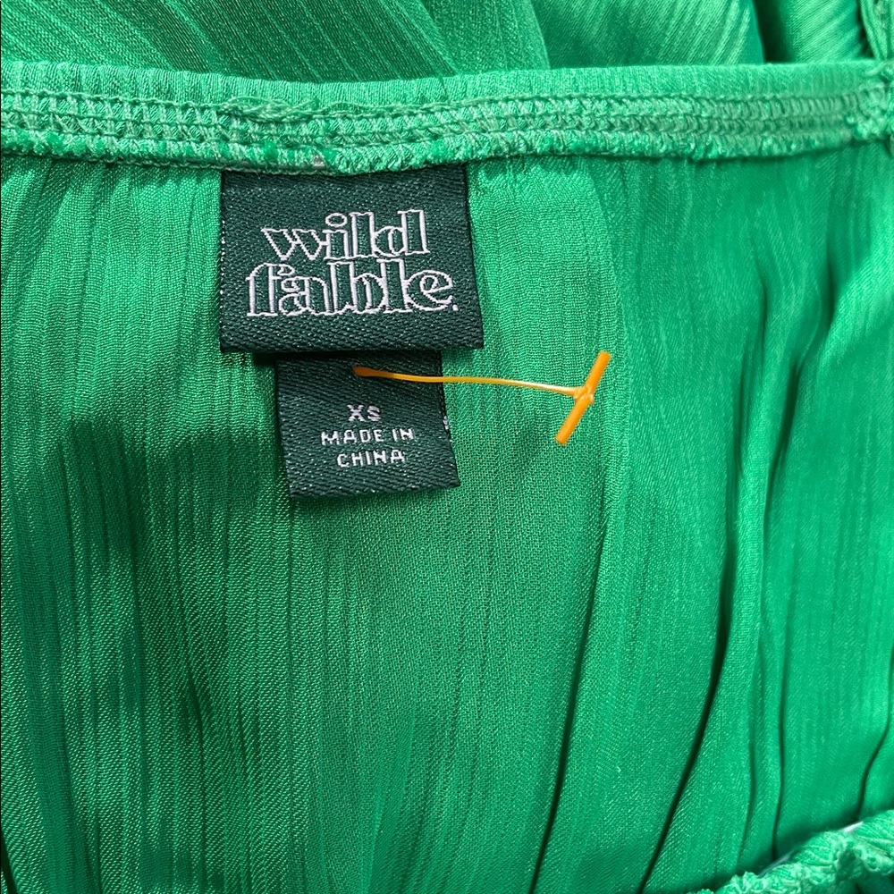 ๐ Wild Fable Y2K Vintage Vibe Satin Wide Leg Vibrant Green Jumpsuit Var Size NWT - Picture 8 of 10
